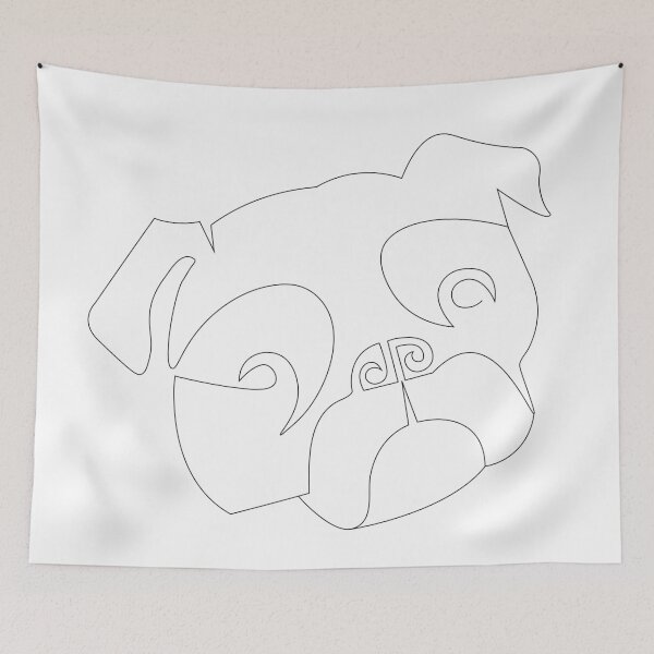 Item preview, Pug Line Art Illustration designed and sold by Happy-Donut.