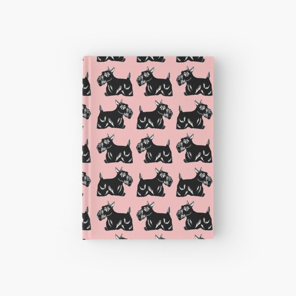 Scottie Dogs Pink & Black Pattern Hardcover Journal