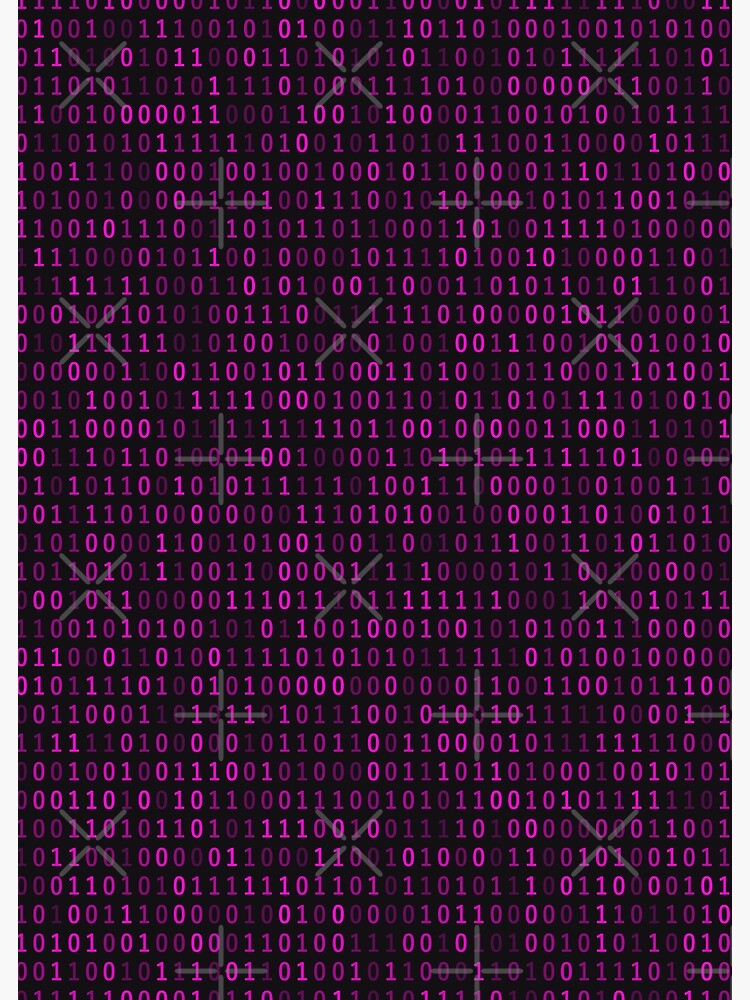 "Binary code pattern 10101 pink neon retro 80s computer screen black ...