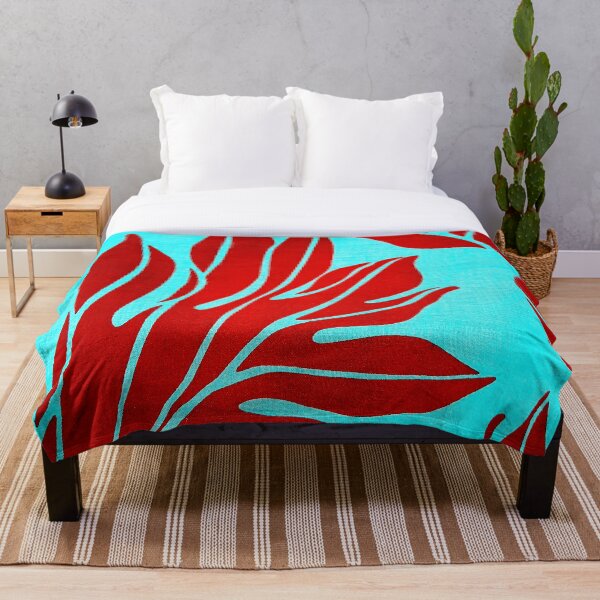 Item preview, NOMADES Fun Hawaii Leaves, Turquoise and red designed and sold by Nomades.