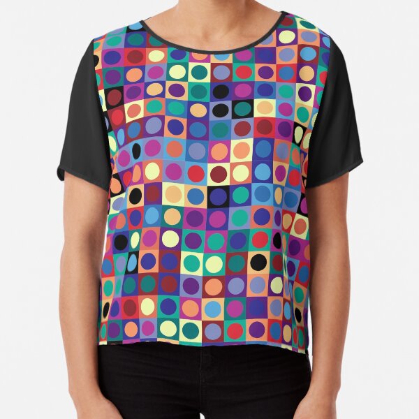 Vasarely Inspired Chiffon Top