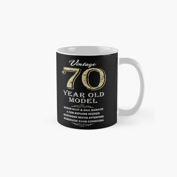 70th Birthday Funny Fishing Gifts 70 Year Old Men Coffee Mug