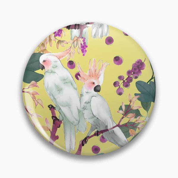 Item preview, Cockatoo botanical pattern in yellow designed and sold by Thiti.