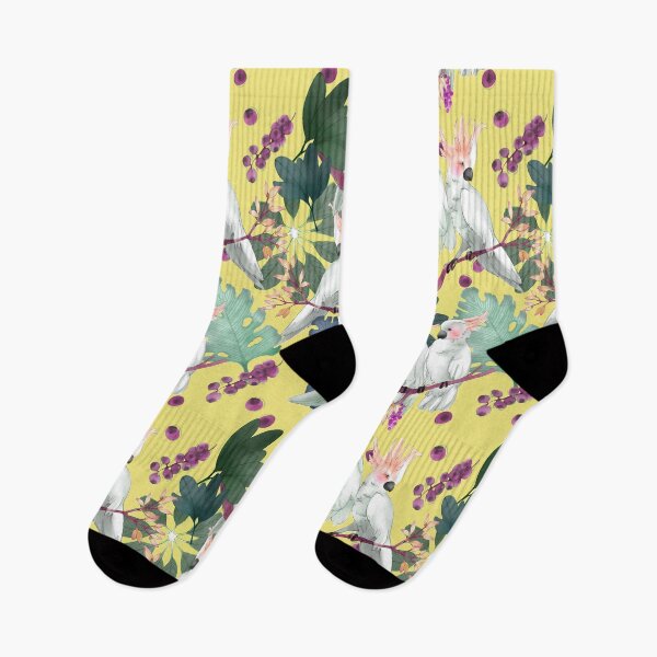Item preview, Cockatoo botanical pattern in yellow designed and sold by Thiti.