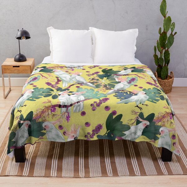 Item preview, Cockatoo botanical pattern in yellow designed and sold by Thiti.