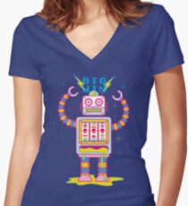 Vegasbot 7000 Women's Fitted V-Neck T-Shirt