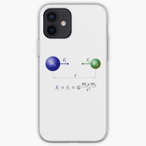 Every point mass attracts every single other point mass by a force acting along the line intersecting both points iPhone Soft Case