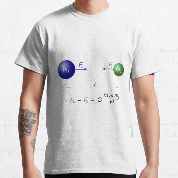 Every point mass attracts every single other point mass by a force acting along the line intersecting both points Classic T-Shirt