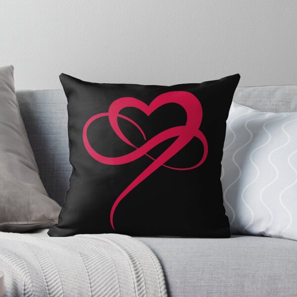 RED HEART | INFINITY HEART | INFINITE LOVE SYMBOL Throw Pillow