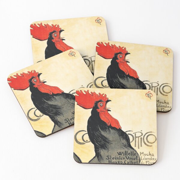 Item preview, COCORICO 1899 Cockerel Chicken by Art Nouveau French Artist Theophile Alexandre Steinlen designed and sold by retroposters.