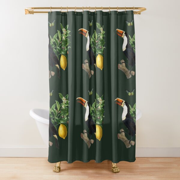 Exotic Jungle Design Tropical Bird Shower Curtain