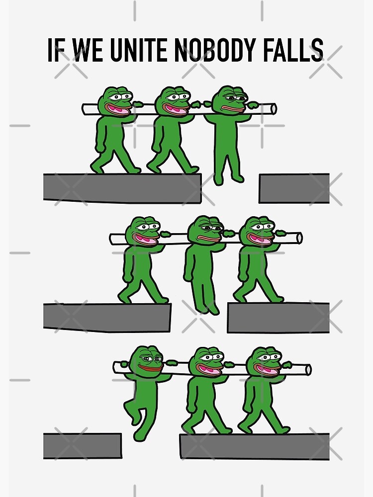 Pepe The Frog Teamwork Quote If We Unite Nobody Falls Funny Rare