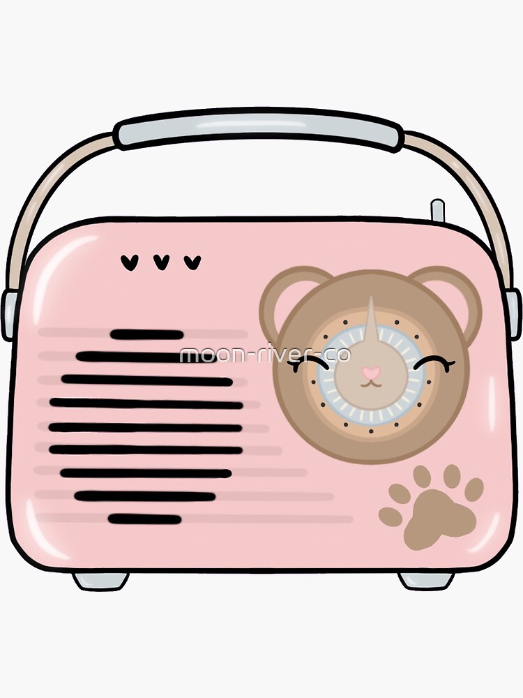 Thumbnail 3 of 3, Sticker, bear portable radio designed and sold by moon-river-co.