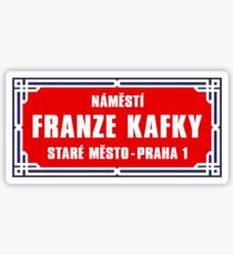 Franz Kafka Square, Prague Street Sign, Czech Republic Sticker