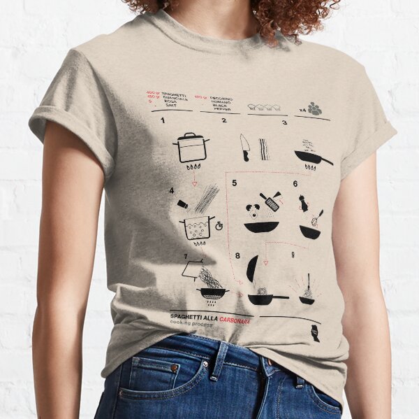 Carbonara Cooking Process Classic T-Shirt