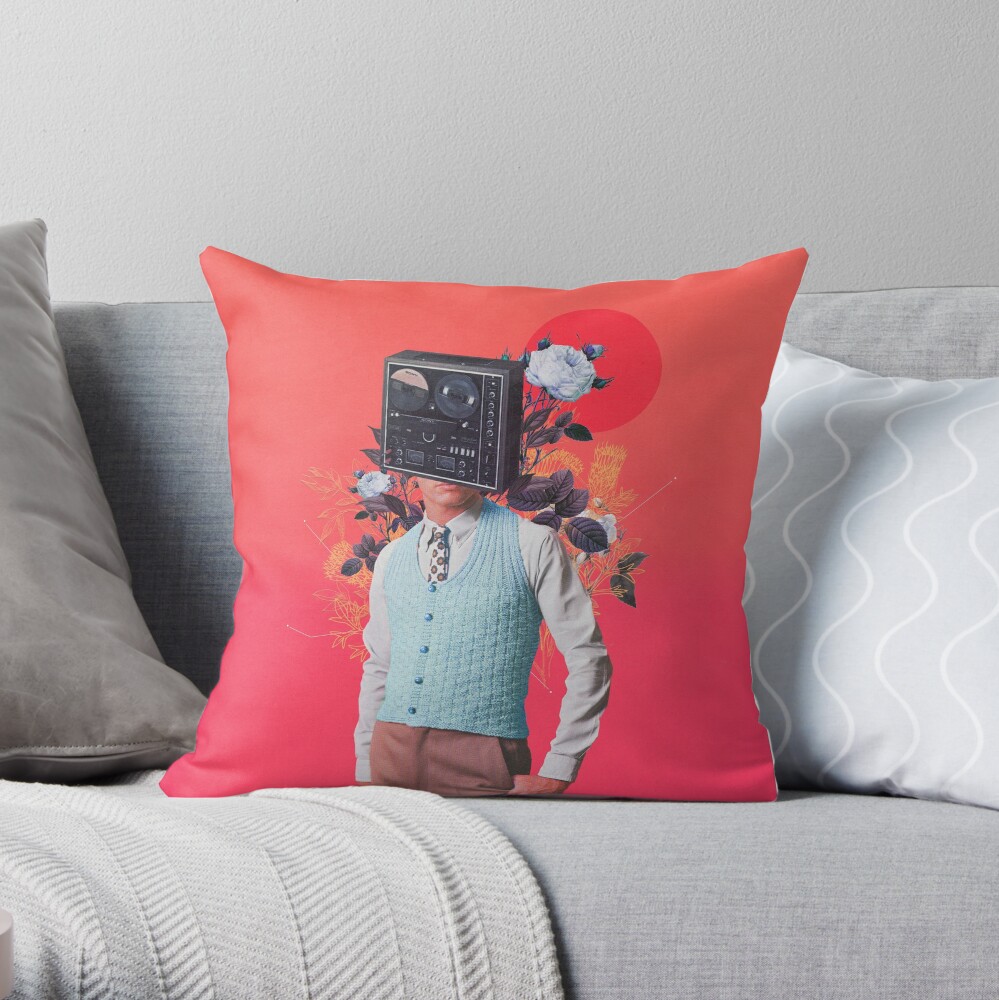 Phonohead Throw Pillow