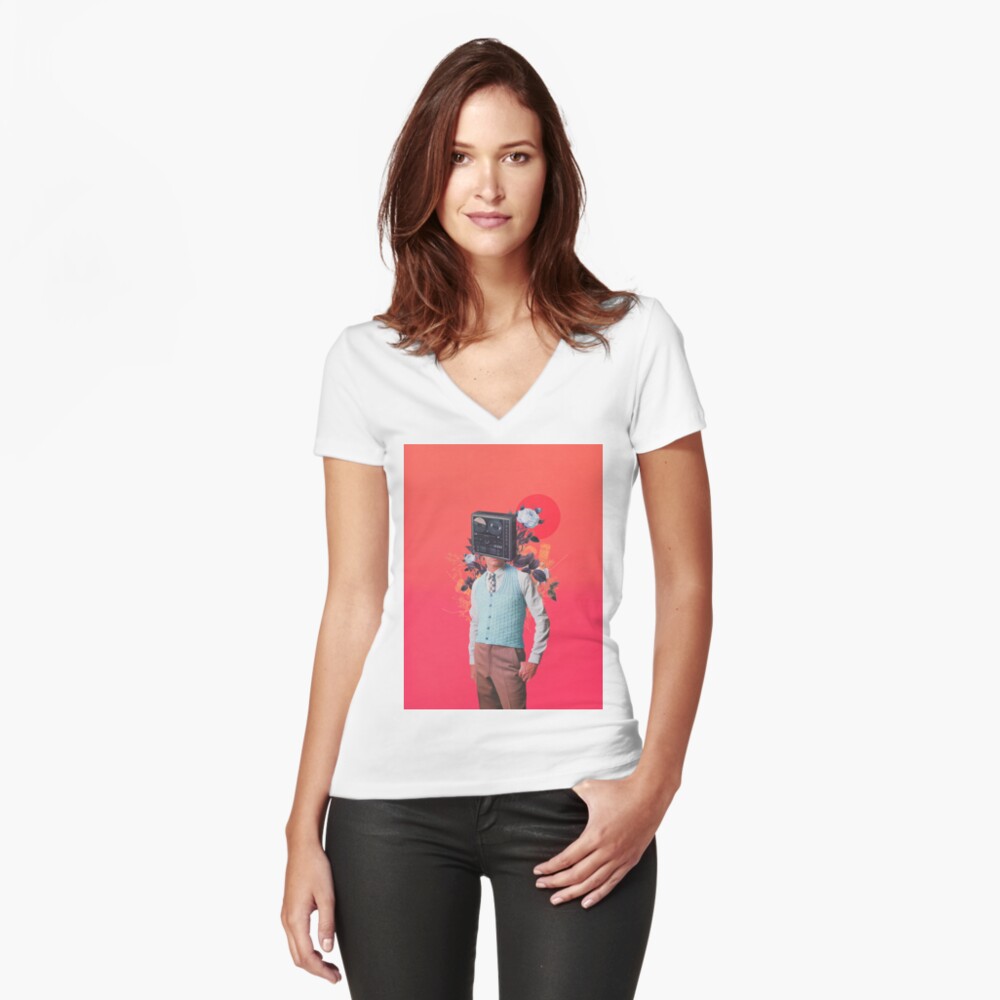 Phonohead Fitted V-Neck T-Shirt