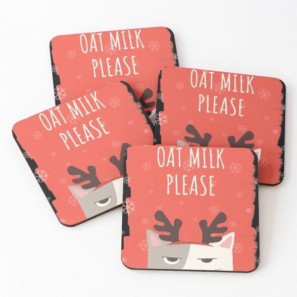 Item preview, Oat Milk Please Funny Christmas Reindeer Cat designed and sold by Radu Matei.