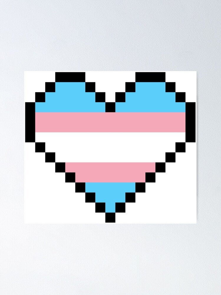 Retro Pixel Art Gaming Top for Trans Pride 100/% Organic Cotton Transgender Flag Pixel Hearts T-Shirt Ethically Made Vegan Clothing