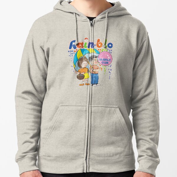 Rain-blo bubble gum Zipped Hoodie