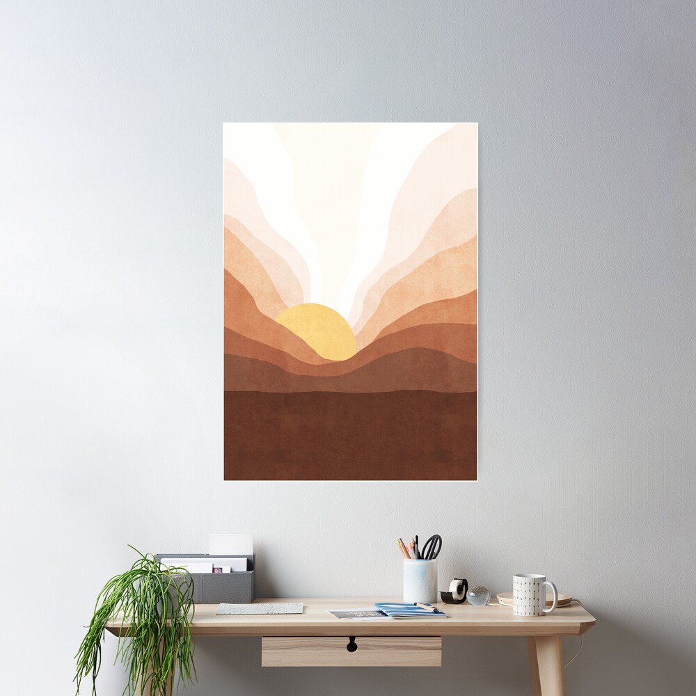Sunrise mountain landscape Poster