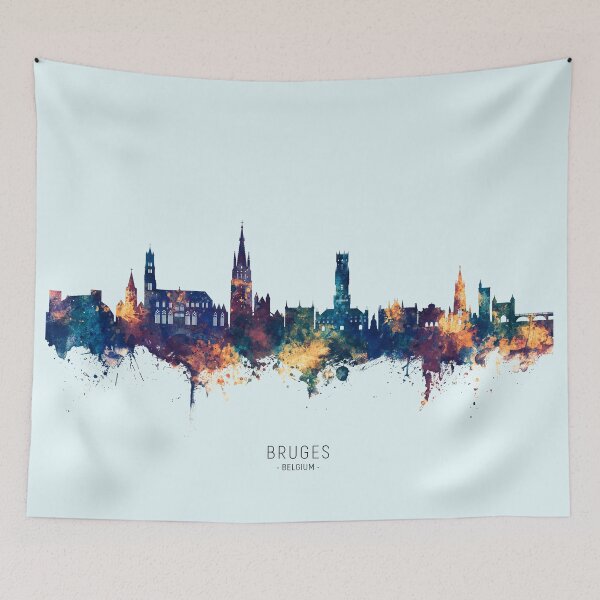 Item preview, Bruges Belgium Skyline designed and sold by ArtPrints.