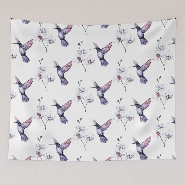 Item preview, Watercolour Hummingbird designed and sold by Ivy & Foxglove Designs.