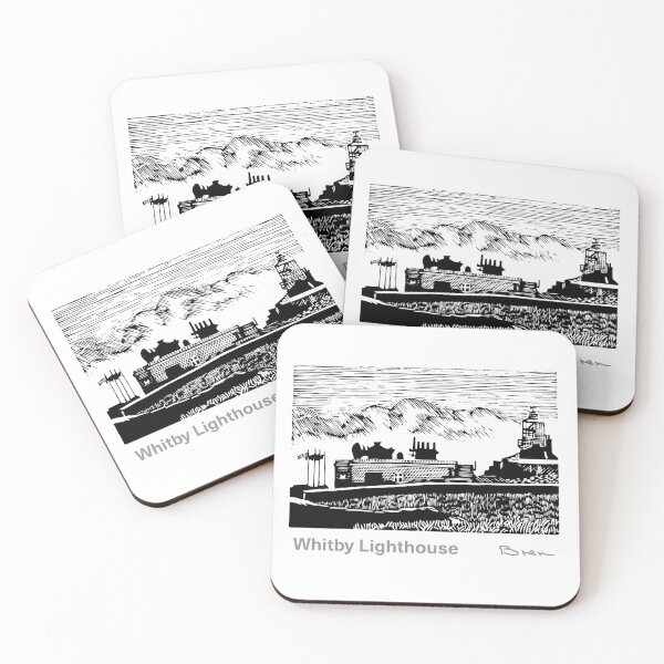 Item preview, Whitby Lighthouse Wood Engraving designed and sold by BrenRomans.