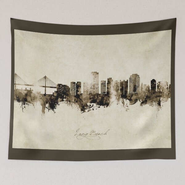 Item preview, Long Beach California Skyline designed and sold by ArtPrints.