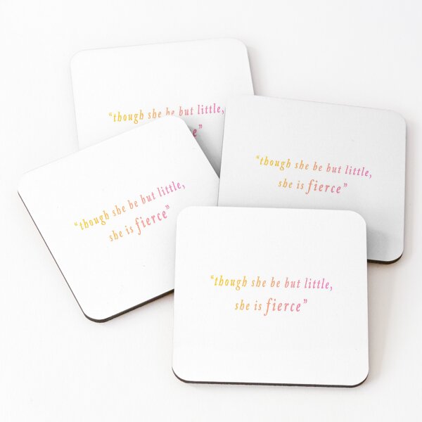 Item preview, "Though she be but little, she is fierce" rainbow inspirational quote designed and sold by Stageystuff.