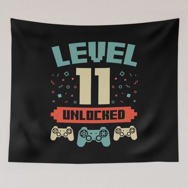 Item preview, Level 11 Unlocked - Video Gaming Gamer 11th Birthday Gift  designed and sold by EstelleStar.