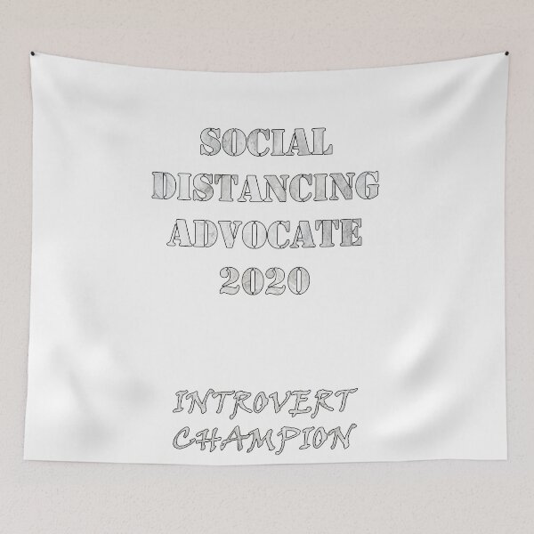 Item preview, Social Distancing Advocate 2020 Introvert Champion Funny Quotes designed and sold by Cute & Sassy Custom Gifting Boutiques.