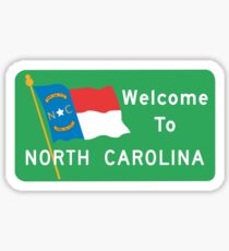 Welcome to North Carolina, Road Sign, USA Sticker