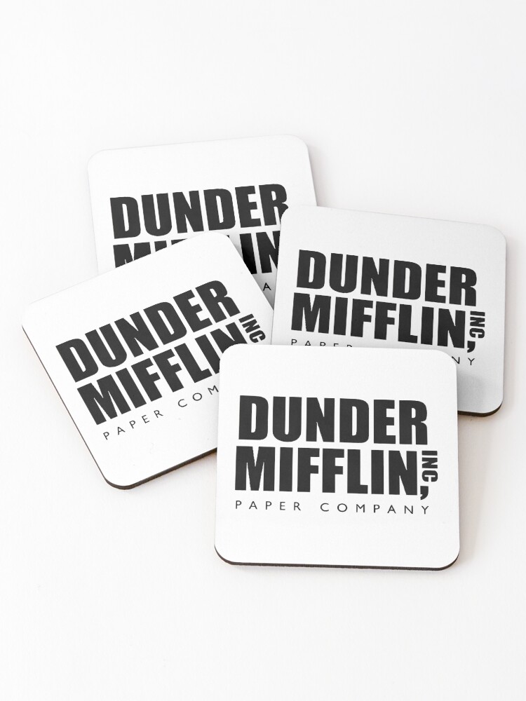  The Office Dunder Mifflin Logo Paper Drink Coasters