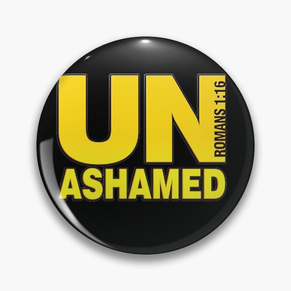 Item preview, Un-Ashamed, Romans 1:16, I am not ashamed of the Gospel of Jesus Christ, Christian Quote, Bible Verse. Yellow Black designed and sold by ChristianLife.