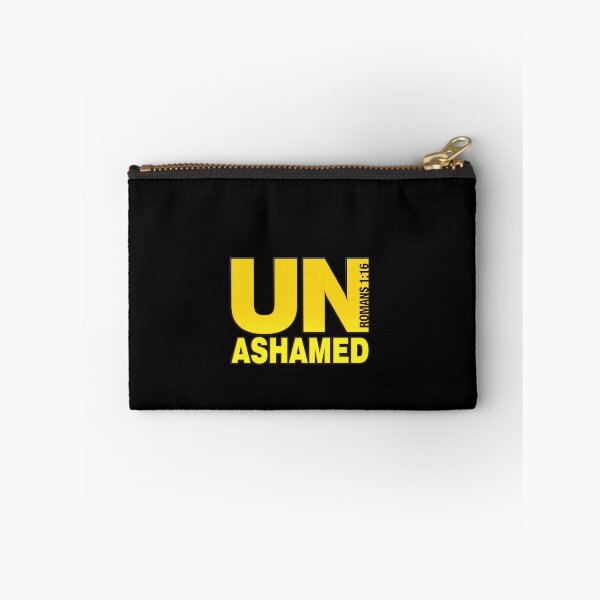 Item preview, Un-Ashamed, Romans 1:16, I am not ashamed of the Gospel of Jesus Christ, Christian Quote, Bible Verse. Yellow Black designed and sold by ChristianLife.