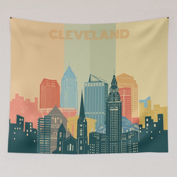 Item preview, cleveland skyline  designed and sold by BekimART2.