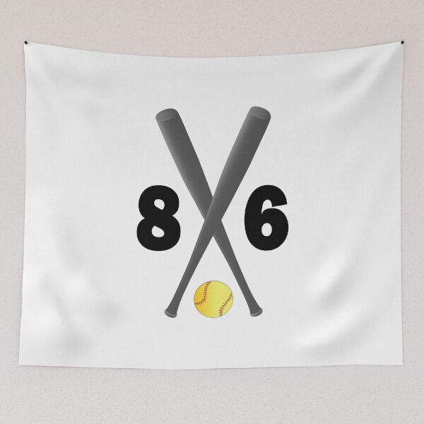 Item preview, Softball number 86 - eighty six with bats and ball designed and sold by AllShirts21.