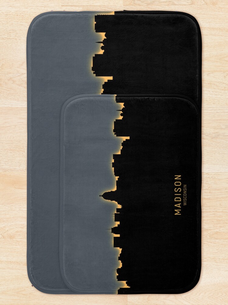 Alternate view of Madison Wisconsin Skyline Bath Mat