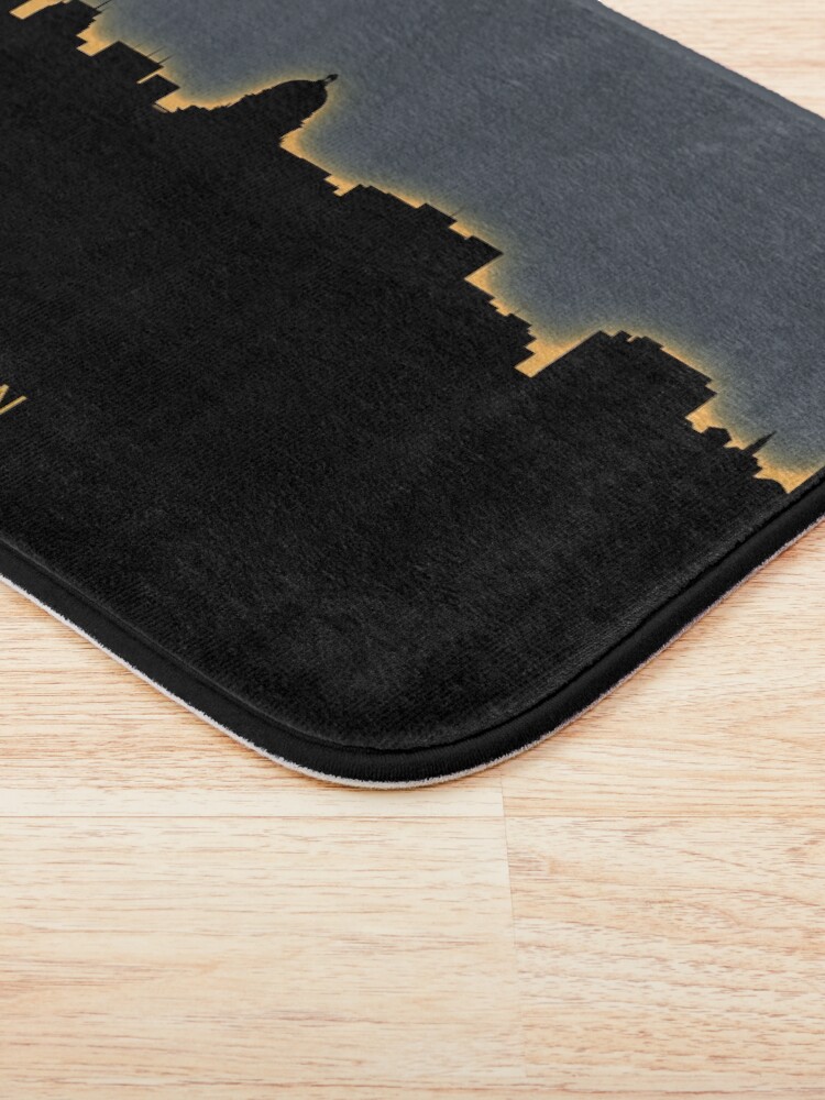 Alternate view of Madison Wisconsin Skyline Bath Mat