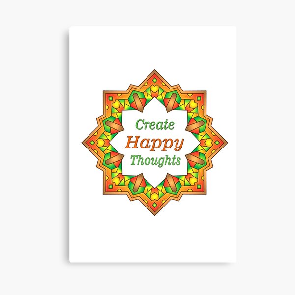 Item preview, Create happy thoughts positive mandala golden  designed and sold by headpossum.