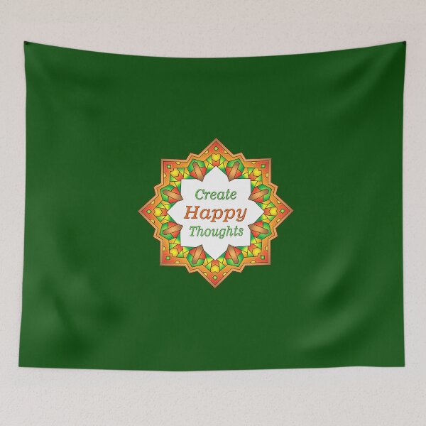 Item preview, Create happy thoughts positive mandala golden  designed and sold by headpossum.