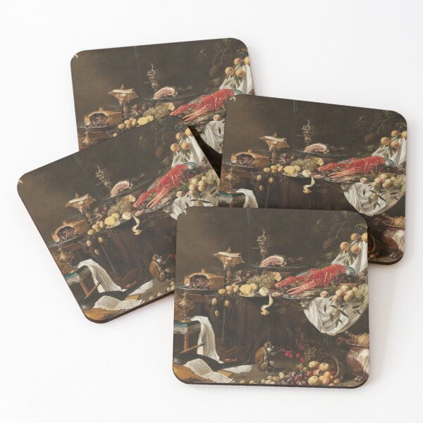 Item preview, Still life with food, opulent meal, lobster and fruit, Adriaen van Utrecht designed and sold by Mauswohn.