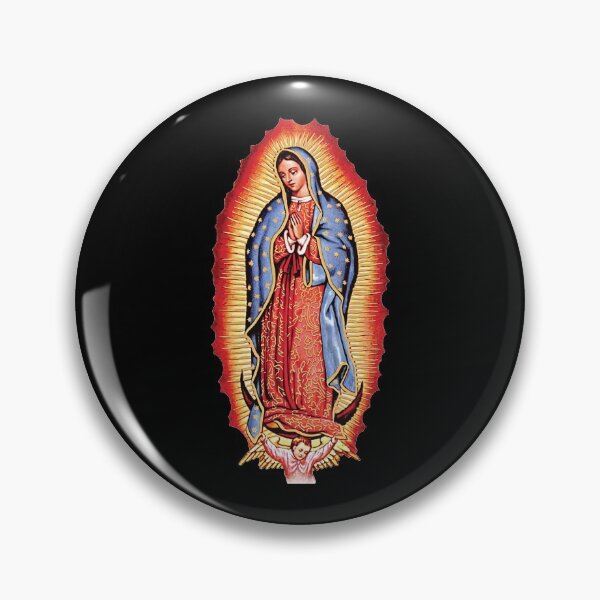 Jungfrau Maria. La Virgen, der Schutzpatron von Mexiko. Bete für uns Maria. Button