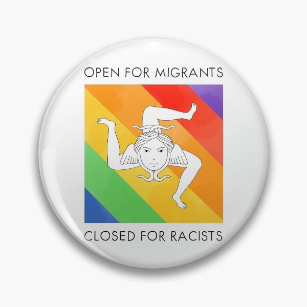 Item preview, Open for migrants, closed for racists - Rainbow Trinacria  designed and sold by Chiara Filincieri.