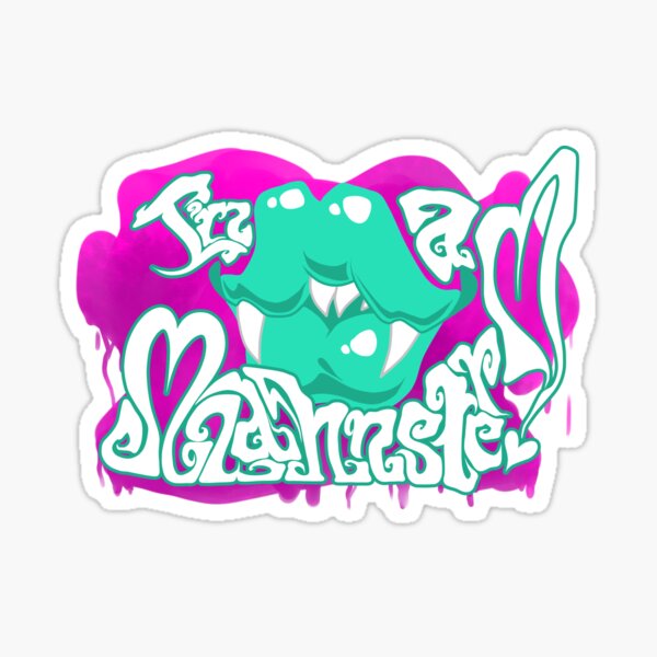 I'm a Mwahnster Mint on Pink Sticker
