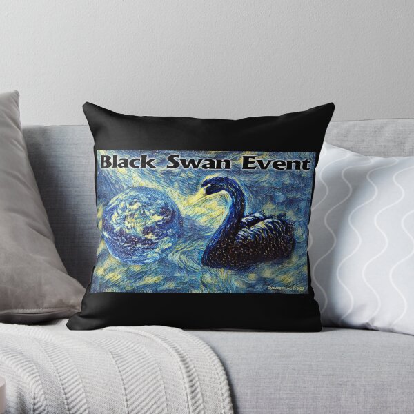 Black Swan Event Throw Pillow