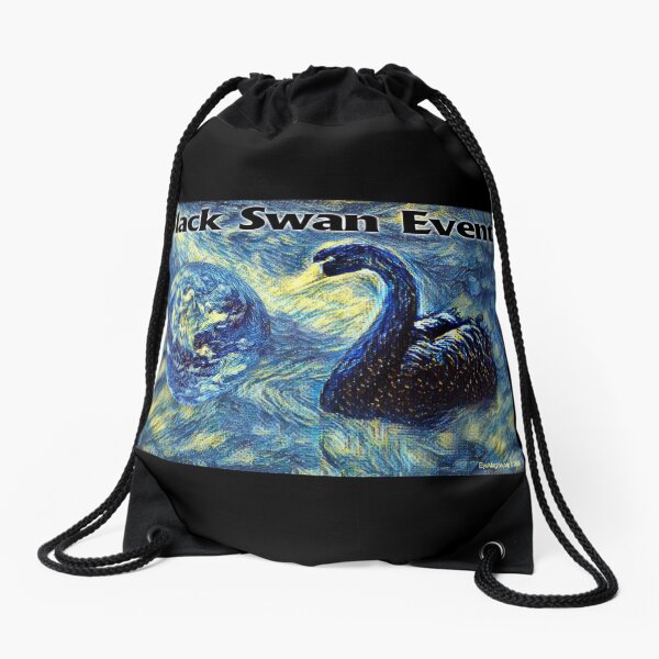 Black Swan Event Drawstring Bag