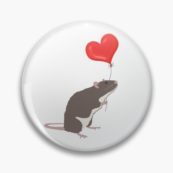 Item preview, Rat with Heart Balloon designed and sold by Amy Hadden.