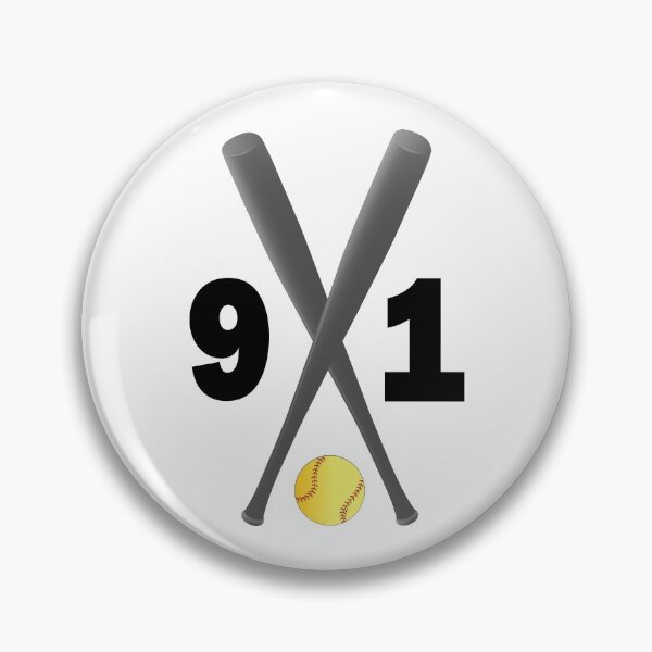 Item preview, Softball number 91 - ninety one with bats and ball designed and sold by AllShirts21.